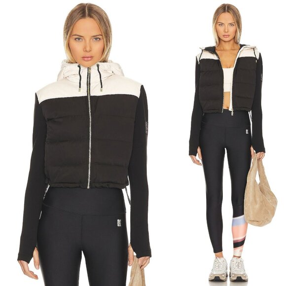 P.E Nation Parallel Cream Black‎ Quilted Hooded Puffer Jacket Size XL - Picture 3 of 15